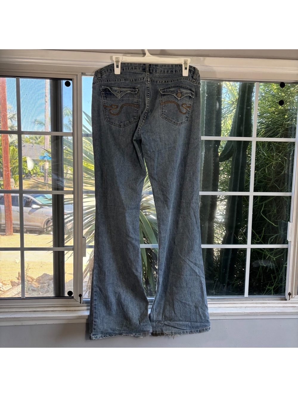 Seduction light wash flare jeans